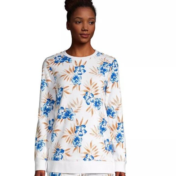 Lands' End Serious Sweats Crewneck Oversized Sweatshirt Tunic Sz L (14-16) - Picture 11 of 11